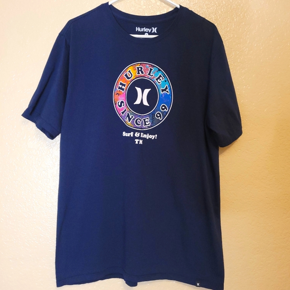 Hurley Men Navy Graphic T Shirt Size L